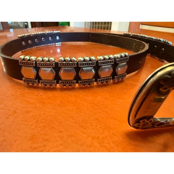 Albatros Brown Genuine Leather & Silver Belt Made In Italy Medium - Picture 6 of 9